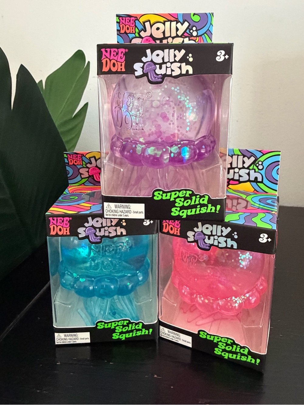 Schylling Needoh Jellyfish Jelly Squish Bundle Lot Set Purple Pink Blue Viral